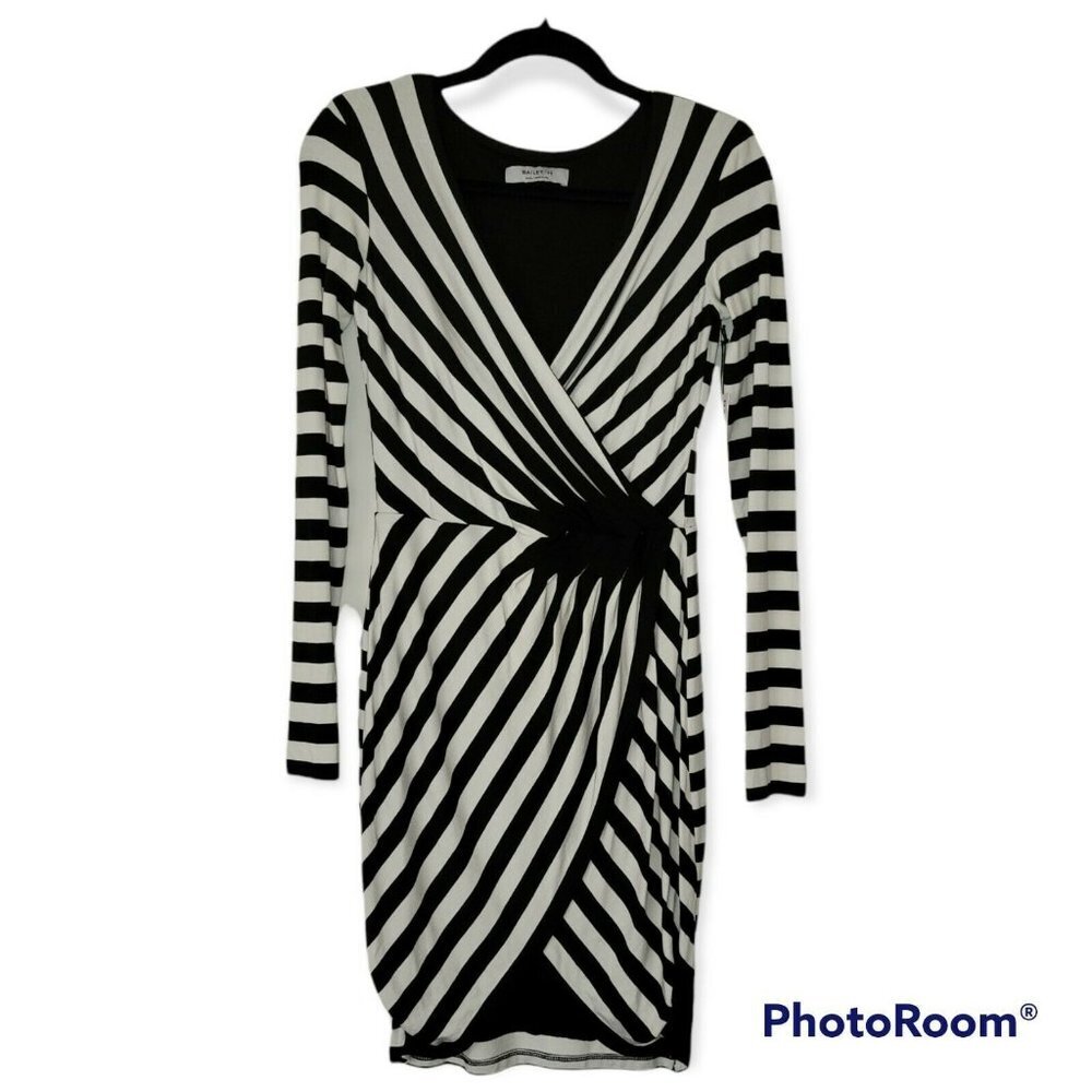 Bailey 44 Disco Inferno Black And White Striped Glam Dress Size Small NWT - Picture 2 of 6